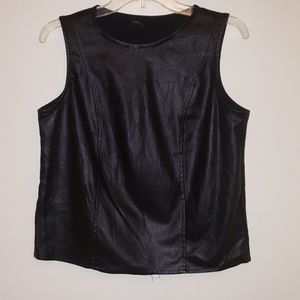 Matrix black faux leather top